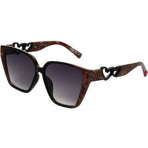 Betsey Johnson sunglasses with hearts leopard print 58 mm